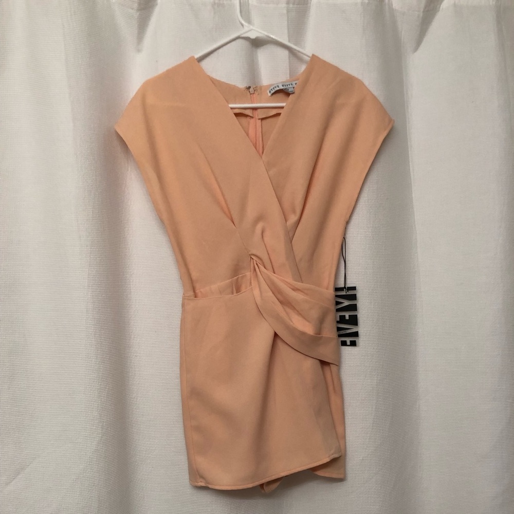 Peach faux wrap skirt dress